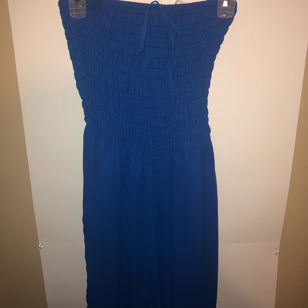 Blue pants one piece.